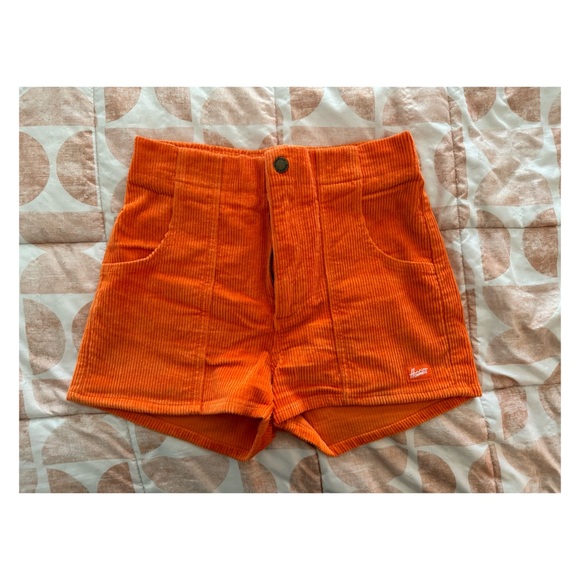 Hammies Women's Orange Corduroy Shorts - Picture 1 of 4